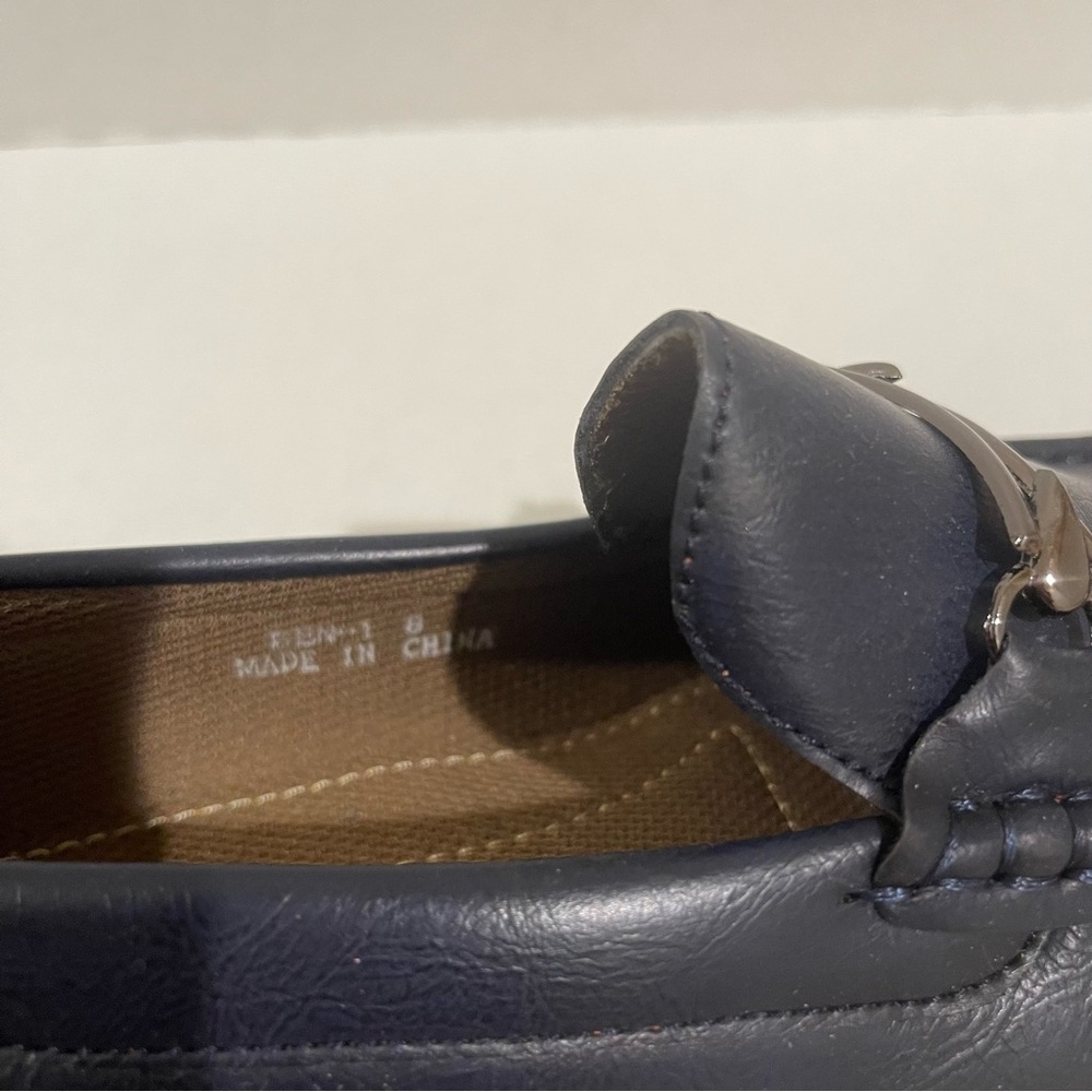 Men’s Chuxx Navy Blue Faux Leather Slip On Loafers Business Casual Size 8 US! - Picture 8 of 10